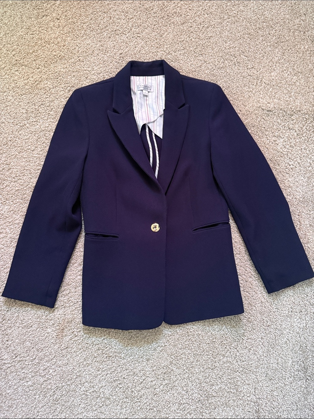 Tahari Navy Single-Button Women's Blazer